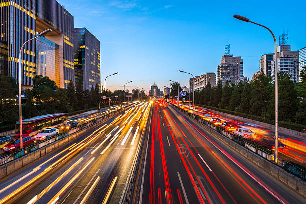 istock Urban highway traffic at night 498900957