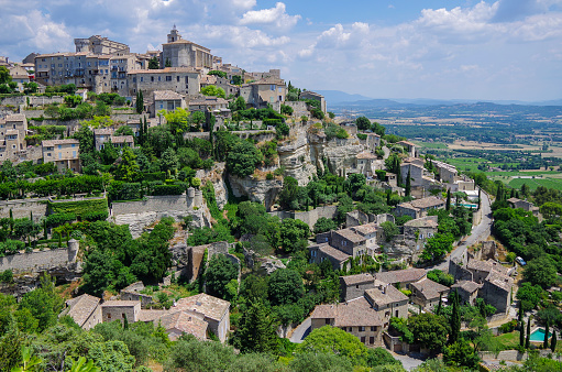 View of the hilltop village of Gordes, Provence, France