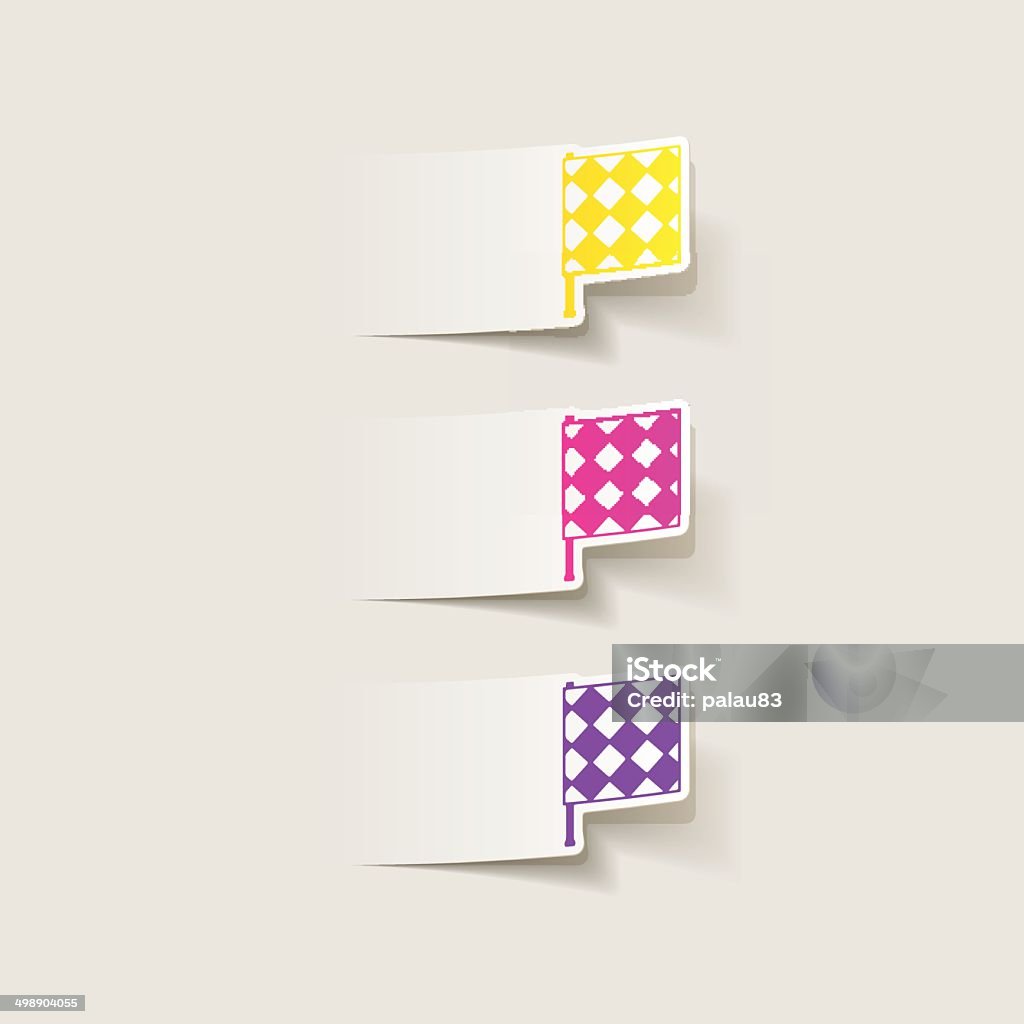 Flag Line Elements Realistic Design Element Linesman Flag Stock Illustration - Download ...