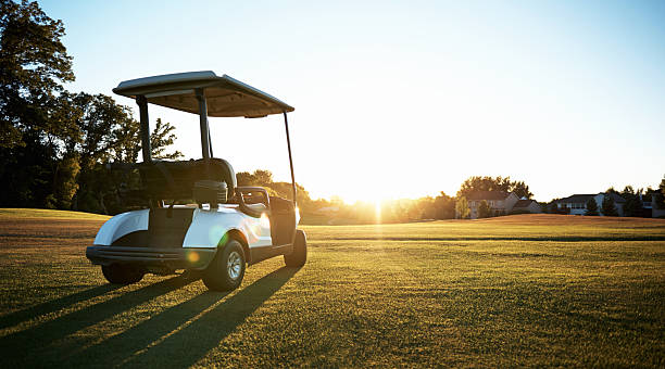 The golf cart prowls its natural habitat