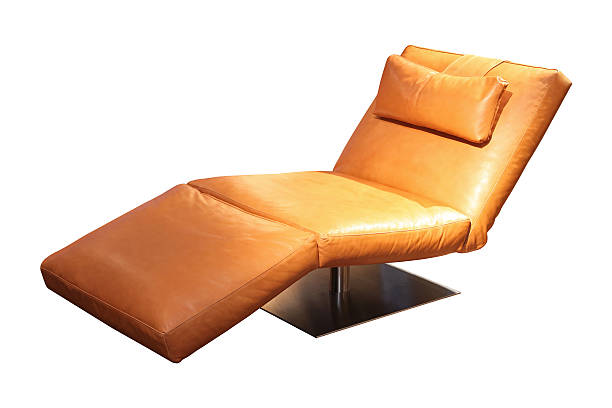 Leather lounge chair Leather chaise longue isolated included clipping path chaise longue stock pictures, royalty-free photos & images