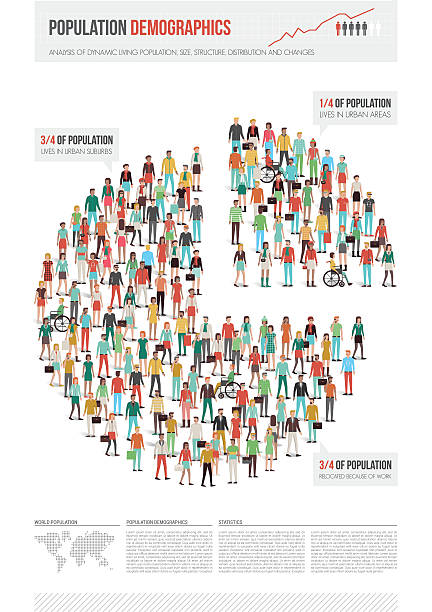 인구 통계 보고서 - customer pie chart demographic people stock illustrations