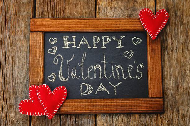 istock happy Valentines day written on the chalk Board 498907790