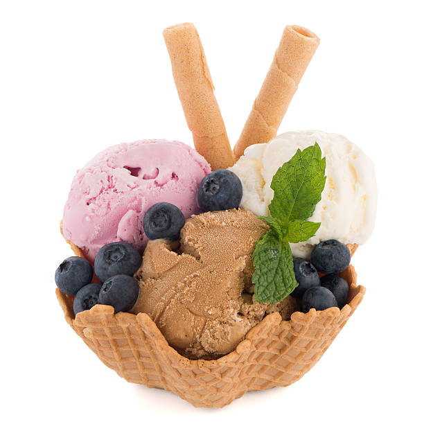istock Ice cream scoops in wafer bowl 498909134