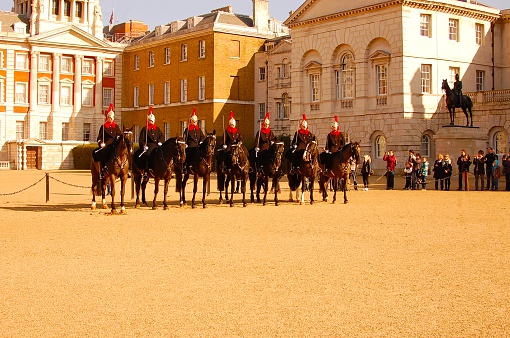 London, England- 9th Mar 2014: Changing Guards Ceremony at Buckingham Palace.