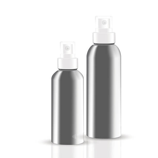 istock Set of aluminum body round bottle sprayer for cosmetic/perfume 498911936