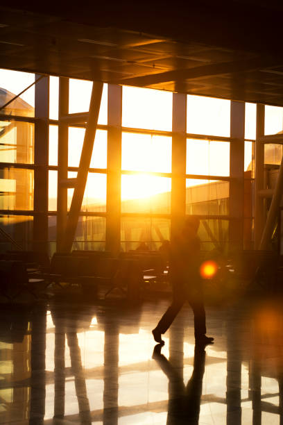 istock Sunrise at the airport lounge 498912322