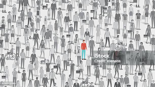 Individuality Concept Stock Illustration - Download Image Now - Advertisement, Individuality, Standing Out From The Crowd