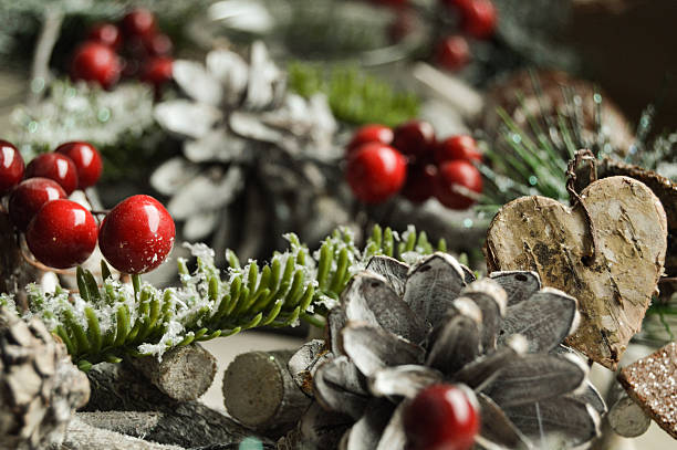 istock Christmas themed picture with snow and ornaments 498917624