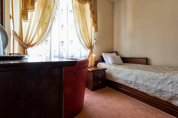 istock Interior of a hotel bedroom 498920986