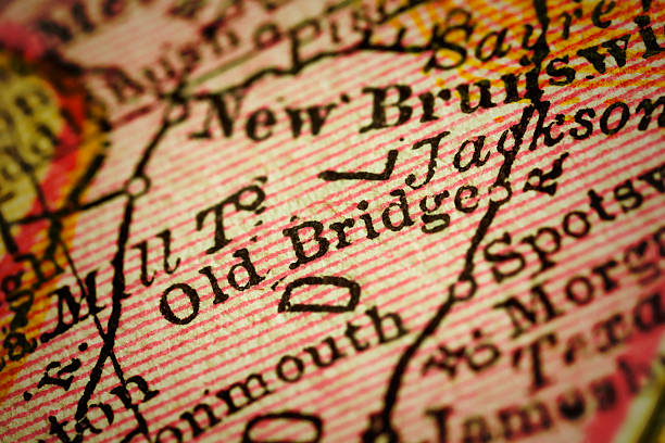 istock Old Bridge | New Jersey on an Antique map 498921356