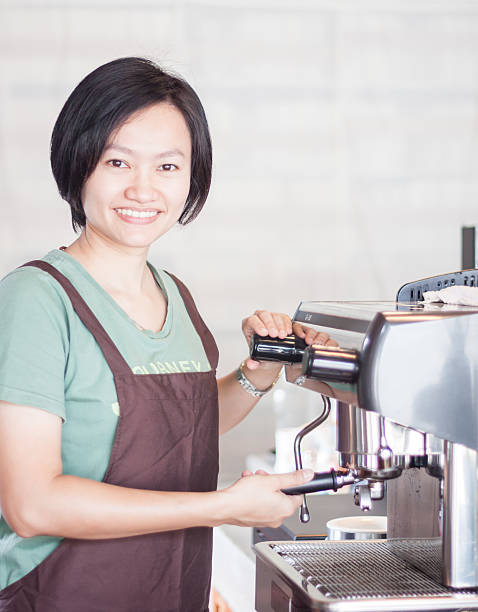 istock Woman barista enjoy at work 498923531