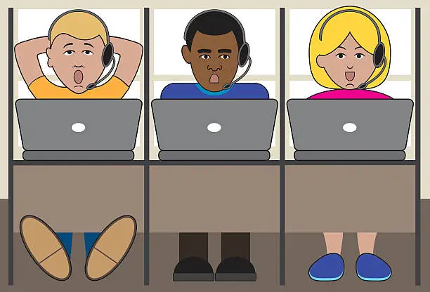 Vector illustration of Telemarketers