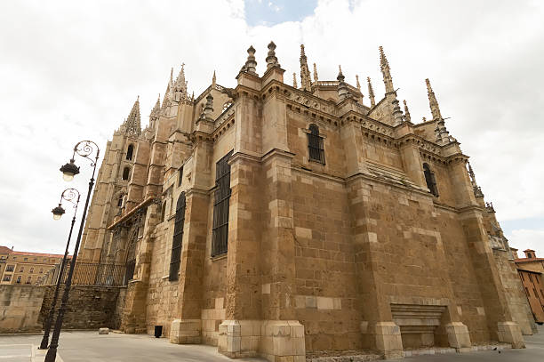 istock Leon Cathedral, camino de santiago road, Spain under blue sky 498926451