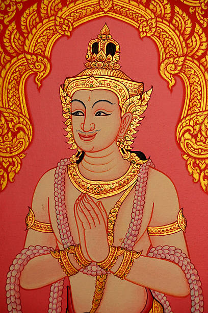 istock Traditional Thai painting art in temple. 498926781