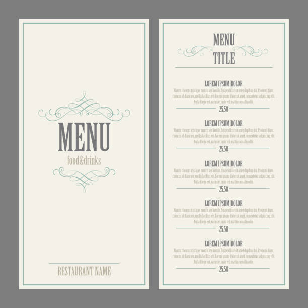 illustrazioni stock, clip art, cartoni animati e icone di tendenza di ristorante menu design.  illustrazione vettoriale - menu template
