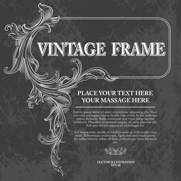 Vector illustration of Vintage Frame. Vector Illustration