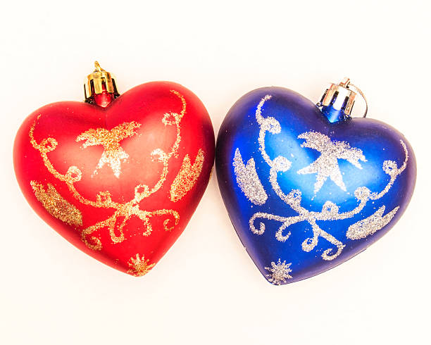 Heart christmas decorations stock photo