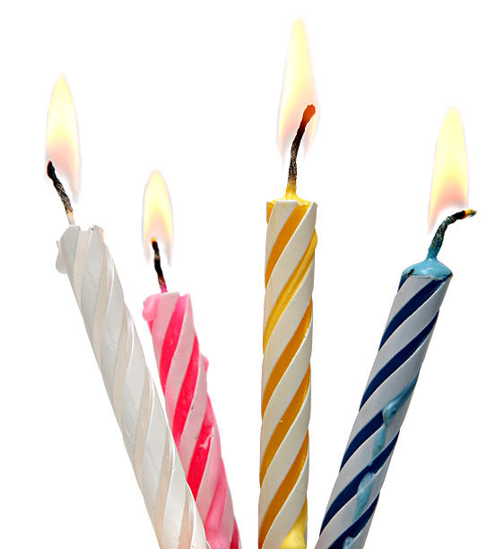istock Burning Birthday Candle Cake Isolated On White Background. 498927861