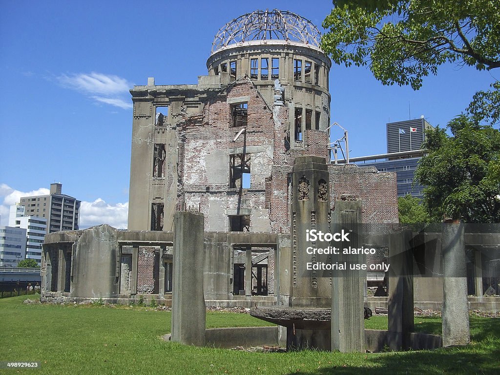 Atomic Bomb Dome in Hiroshima Ruins of the Hiroshima Peace Memorial which celebrates the people killed in the atomic bombing of Hiroshima in 1945 Hiroshima Peace Memorial Stock Photo