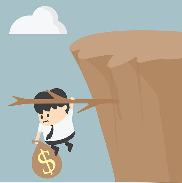 klif fiskalny - cliff finance risk uncertainty stock illustrations