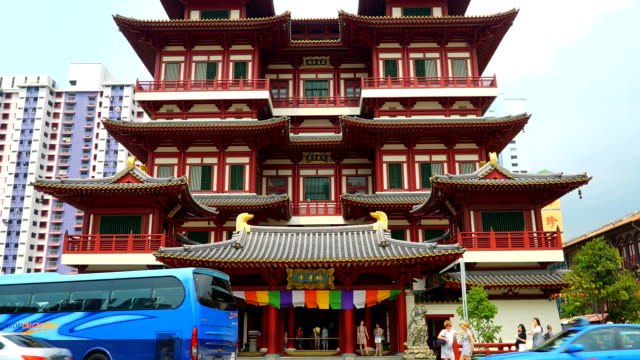 Time-lapse : Buddha tooth temple at singapore