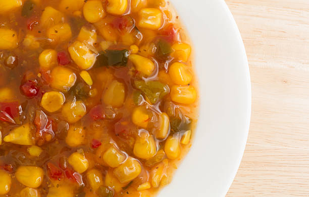 istock Corn relish in a white dish top view 498941102