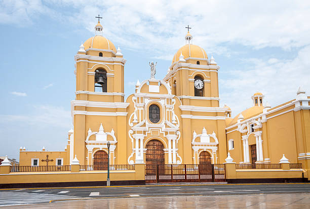 Colonial Style Cathedral In Trujillo, Peru Cathedral of Trujillo trujillo peru stock pictures, royalty-free photos & images