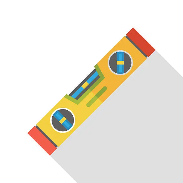 Vector illustration of Level meter tool flat icon