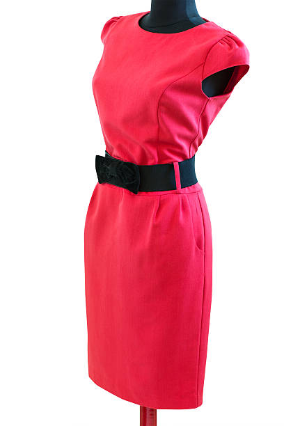 istock classic red dress with black belt on a mannequin 498942416