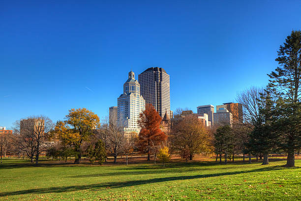istock Hartford, Connecticut skyline with Bushnell park in foreground 498942862