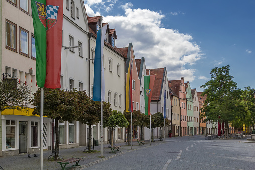 street in city center of Weiden in der Oberpfalz, Germany