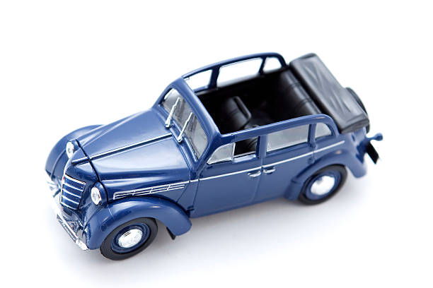 vintage transport. blue retro car isolated on white
