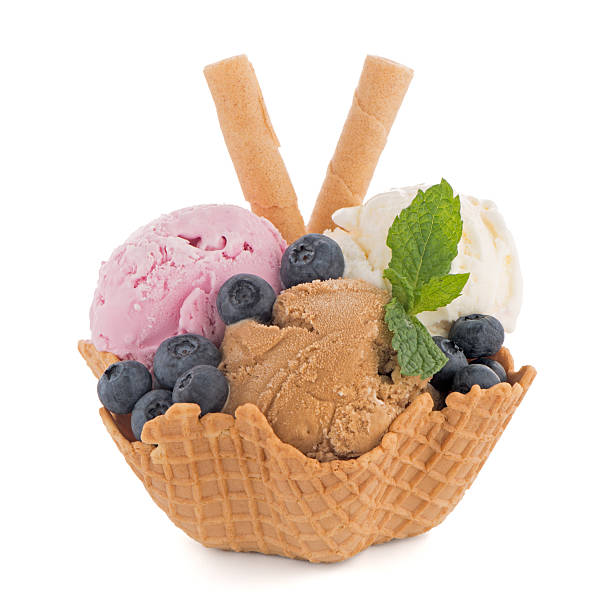 istock Ice cream scoops in wafer bowl 498943726