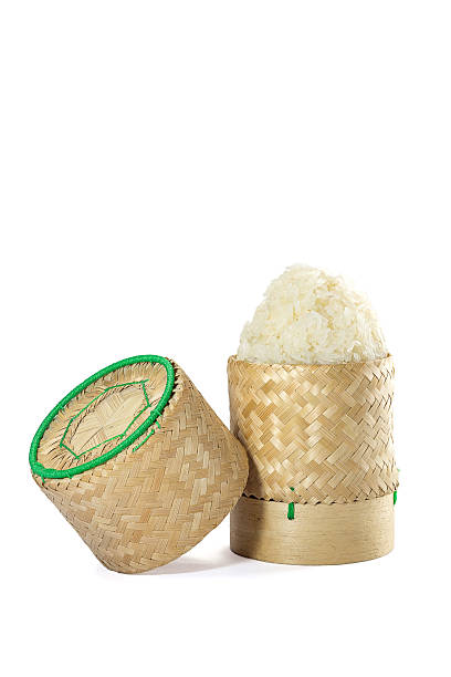 istock Wicker Bamboo sticky rice tradition handicraft with white backgr 498948698