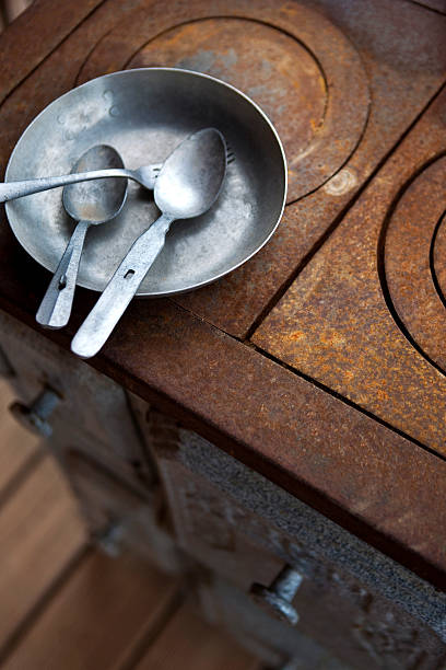 istock Old stove and cutlery 498949650