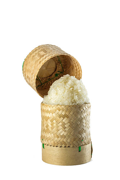 istock Wicker Bamboo sticky rice tradition handicraft with white backgr 498950112