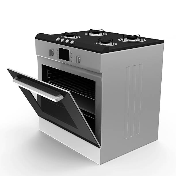istock Opened Gas cooker isolated on white background 498950119
