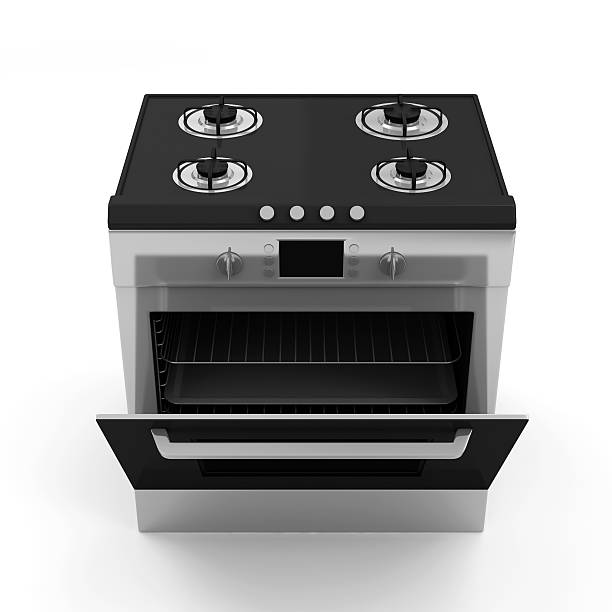istock Opened Gas cooker isolated on white background 498950123