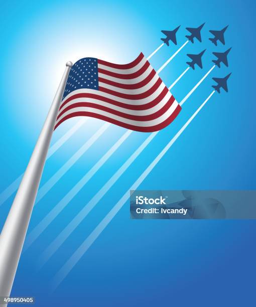 Fourth Of July Stock Illustration - Download Image Now - Airshow, Air Force, Independence Day - Holiday