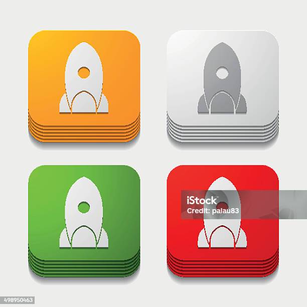 Rocket Button Square Square Button Rocket Stock Illustration - Download Image Now - Computer ...