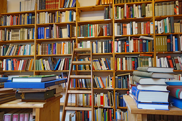 istock View of a german library with tables, ladder and shelves 498951070