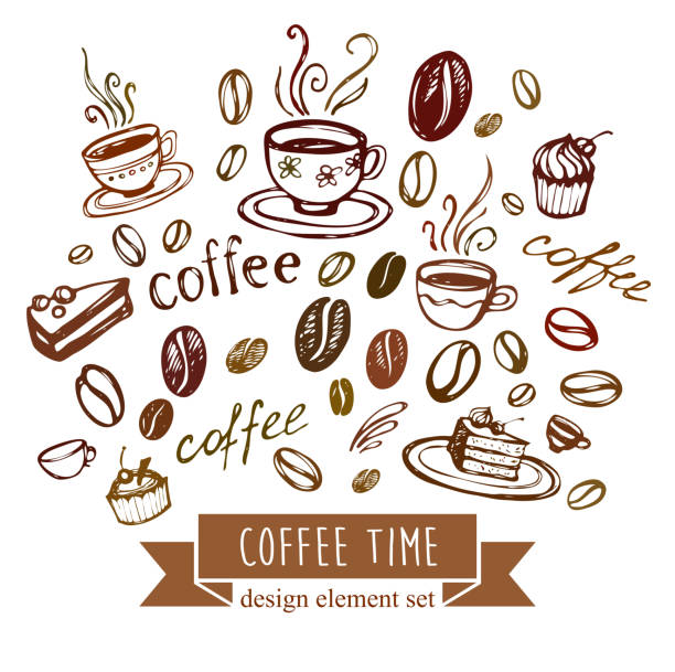 illustrazioni stock, clip art, cartoni animati e icone di tendenza di sfondo caffè.  vector elementi di design - chocolate backgrounds coffee abstract