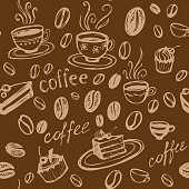 istock Coffee Background. Vector Seamless Pattern 498951597