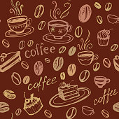 istock Coffee Background. Vector Seamless Pattern 498951743