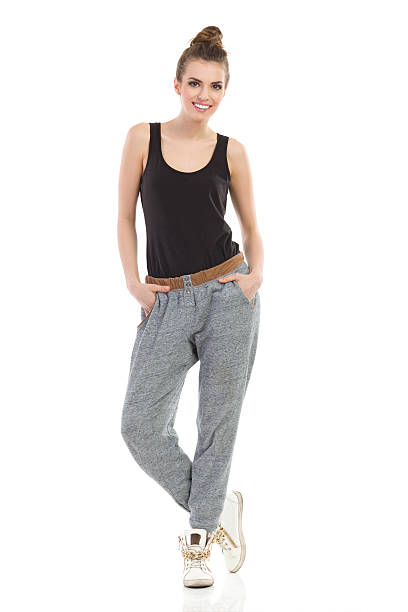 istock Girl in gray track-suit 498952491