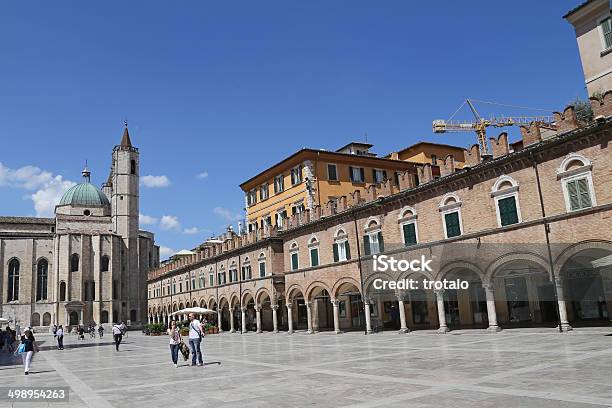 Piazza Del Popolo Ascoli Piceno Stock Photo - Download Image Now - Ascoli Piceno, Arcade, Built Structure