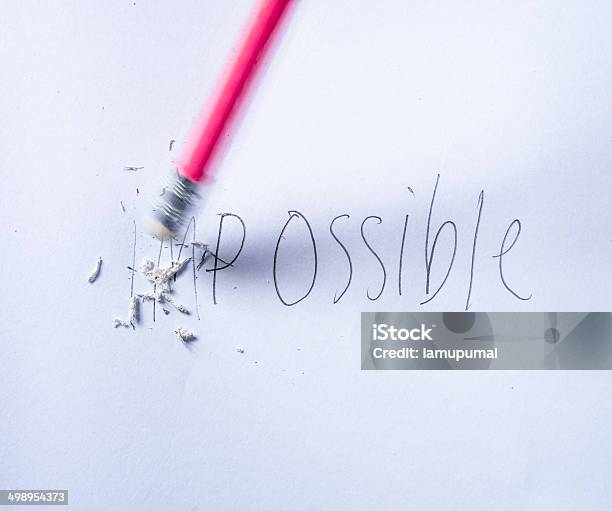 From Impossible To The Possible Stock Photo - Download Image Now - Eraser, Part Of, Possible