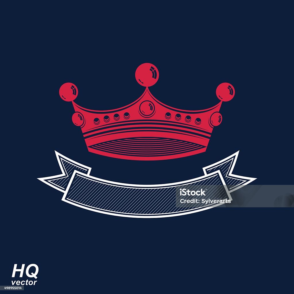 Crown Ribbon Design Vector Imperial Crown With Undulate Ribbon Design Element Stock ...