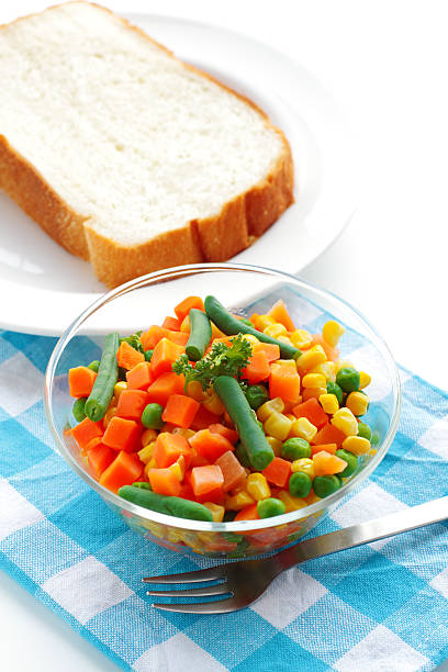 istock Breakfast of bread and salad 498955041